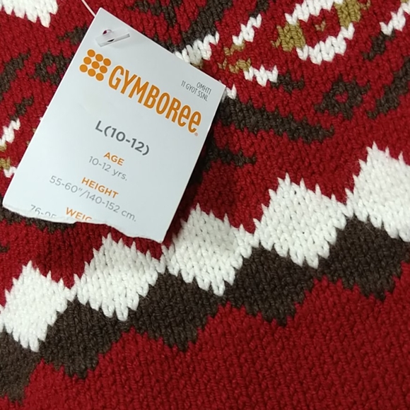 Boys Gymboree Sweater Size 10-12 Maroon Nordic Top - Picture 6 of 8